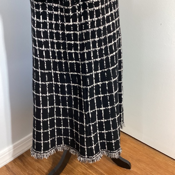 DRESS BARN PLUS 2X-3X KNIT MIDI FIT&FLARE  A-LINE DRESS IVORY BLACK  GEO PRINT - Picture 6 of 12
